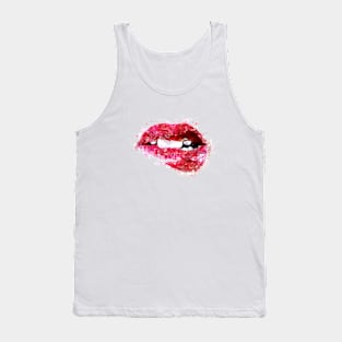 Watercolored Sexy Lips Tank Top